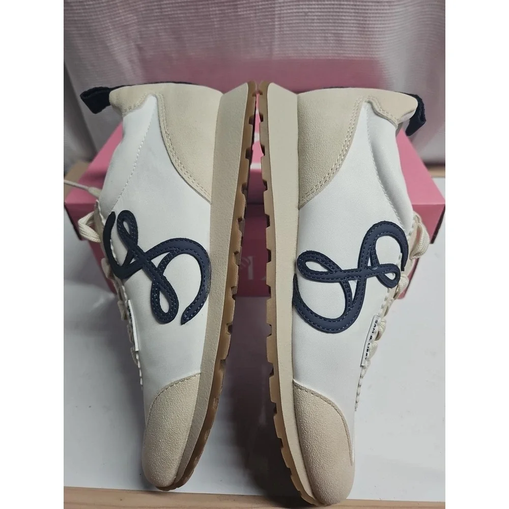 Sam and Libby Women Sz 6M Rowen Sneaker white/ivory man made upper‎